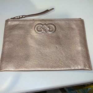 Cole Haan Zippered Flat Pouch, Gold Metallic